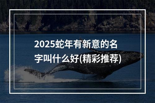 2025蛇年有新意的名字叫什么好(精彩推荐)