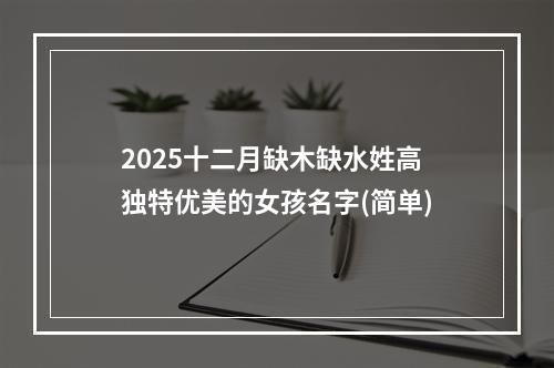 2025十二月缺木缺水姓高独特优美的女孩名字(简单)