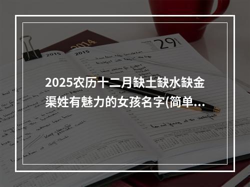 2025农历十二月缺土缺水缺金渠姓有魅力的女孩名字(简单)