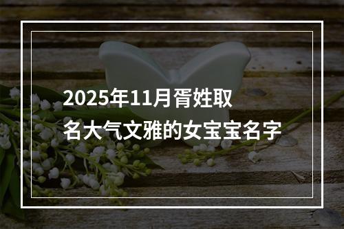 2025年11月胥姓取名大气文雅的女宝宝名字