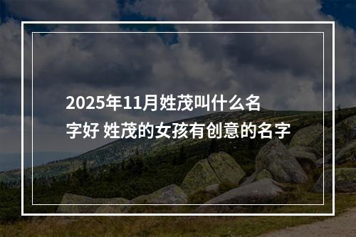 2025年11月姓茂叫什么名字好 姓茂的女孩有创意的名字