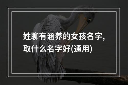 姓聊有涵养的女孩名字,取什么名字好(通用)