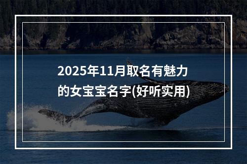 2025年11月取名有魅力的女宝宝名字(好听实用)