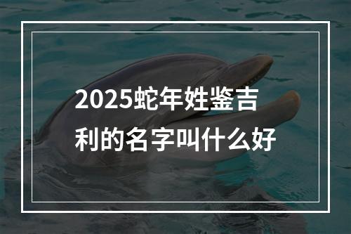 2025蛇年姓鉴吉利的名字叫什么好