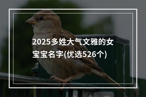 2025多姓大气文雅的女宝宝名字(优选526个)
