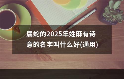 属蛇的2025年姓麻有诗意的名字叫什么好(通用)