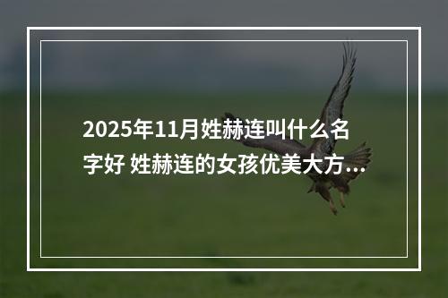 2025年11月姓赫连叫什么名字好 姓赫连的女孩优美大方的名字