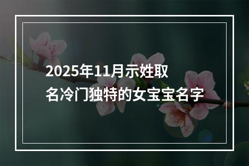 2025年11月示姓取名冷门独特的女宝宝名字