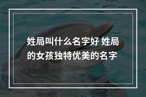 姓局叫什么名字好 姓局的女孩独特优美的名字