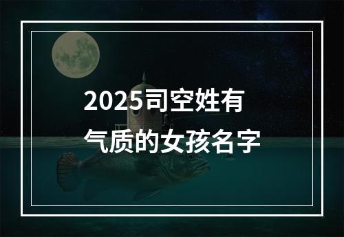 2025司空姓有气质的女孩名字