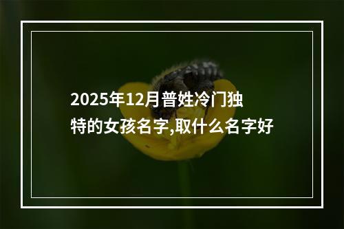 2025年12月普姓冷门独特的女孩名字,取什么名字好
