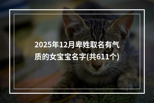 2025年12月卑姓取名有气质的女宝宝名字(共611个)