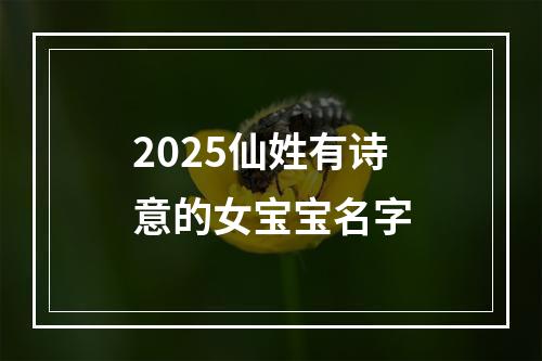2025仙姓有诗意的女宝宝名字
