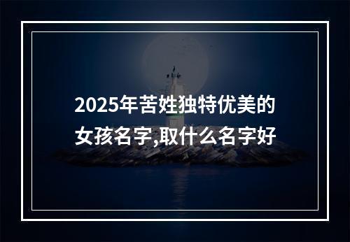 2025年苦姓独特优美的女孩名字,取什么名字好