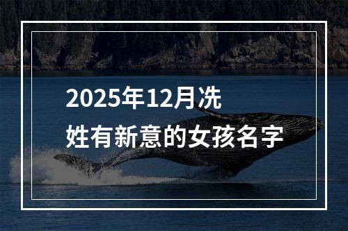 2025年12月冼姓有新意的女孩名字