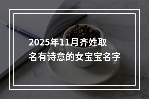 2025年11月齐姓取名有诗意的女宝宝名字