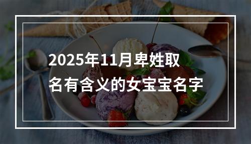 2025年11月卑姓取名有含义的女宝宝名字