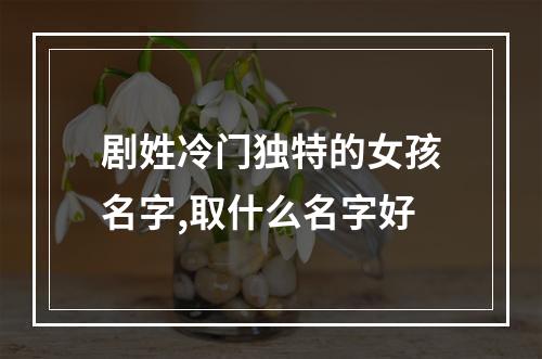 剧姓冷门独特的女孩名字,取什么名字好