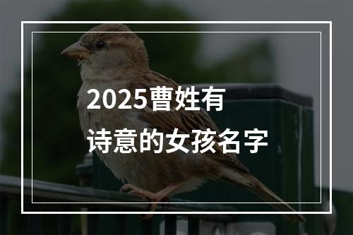 2025曹姓有诗意的女孩名字