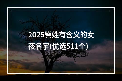 2025訾姓有含义的女孩名字(优选511个)