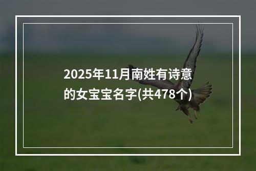 2025年11月南姓有诗意的女宝宝名字(共478个)