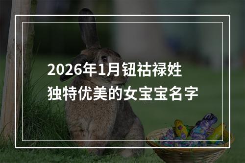 2026年1月钮祜禄姓独特优美的女宝宝名字