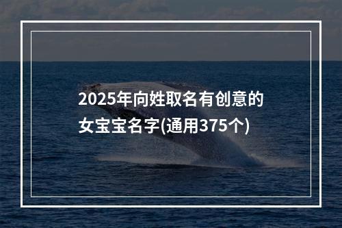 2025年向姓取名有创意的女宝宝名字(通用375个)