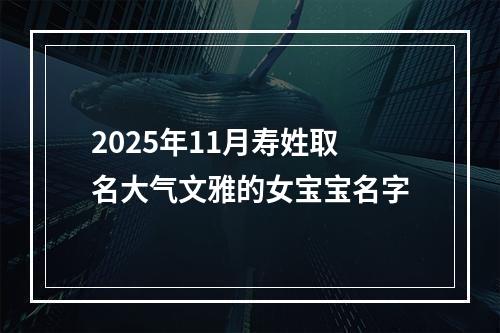 2025年11月寿姓取名大气文雅的女宝宝名字