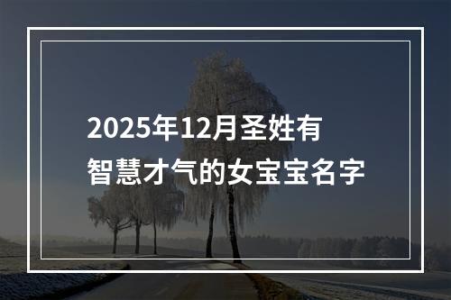 2025年12月圣姓有智慧才气的女宝宝名字