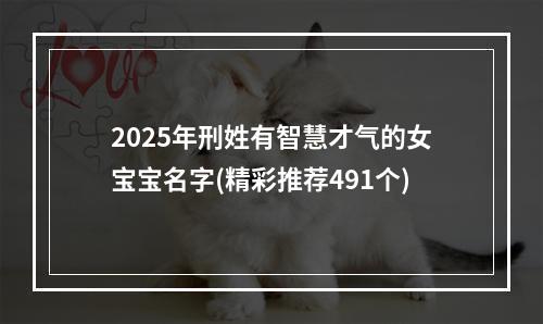 2025年刑姓有智慧才气的女宝宝名字(精彩推荐491个)