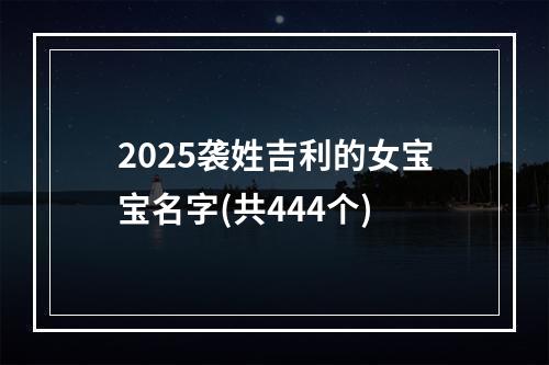 2025袭姓吉利的女宝宝名字(共444个)