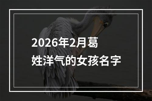 2026年2月葛姓洋气的女孩名字