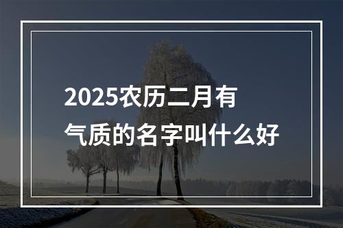 2025农历二月有气质的名字叫什么好