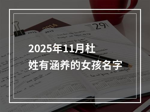 2025年11月杜姓有涵养的女孩名字