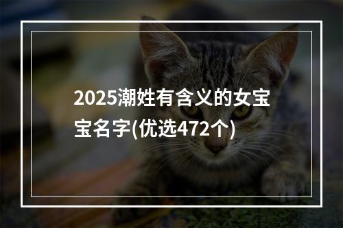 2025潮姓有含义的女宝宝名字(优选472个)