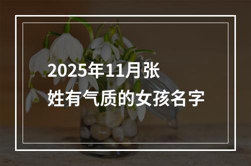 2025年11月张姓有气质的女孩名字