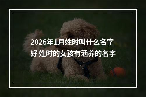 2026年1月姓时叫什么名字好 姓时的女孩有涵养的名字