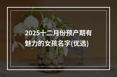 2025十二月份预产期有魅力的女孩名字(优选)