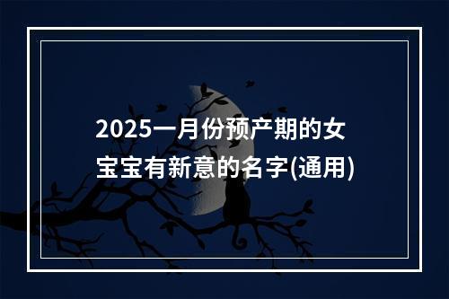 2025一月份预产期的女宝宝有新意的名字(通用)