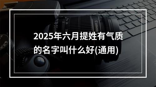 2025年六月提姓有气质的名字叫什么好(通用)