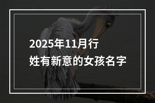 2025年11月行姓有新意的女孩名字