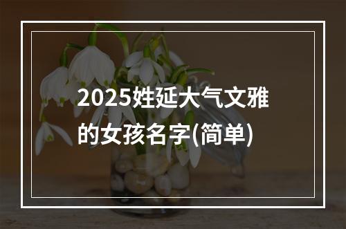 2025姓延大气文雅的女孩名字(简单)