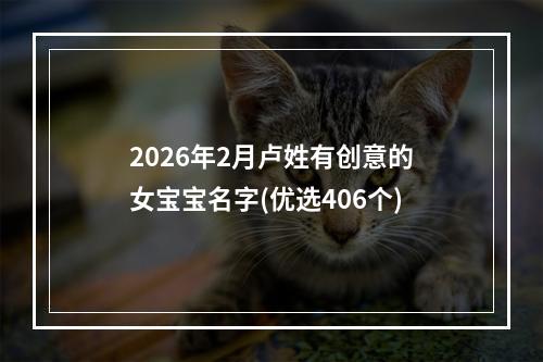 2026年2月卢姓有创意的女宝宝名字(优选406个)