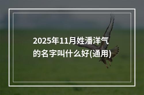 2025年11月姓潘洋气的名字叫什么好(通用)