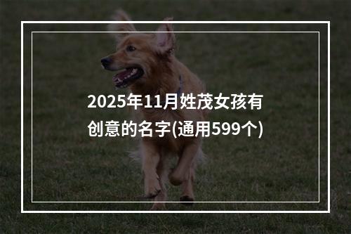 2025年11月姓茂女孩有创意的名字(通用599个)