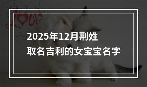 2025年12月荆姓取名吉利的女宝宝名字