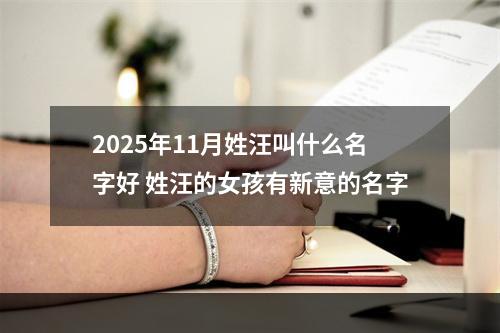 2025年11月姓汪叫什么名字好 姓汪的女孩有新意的名字