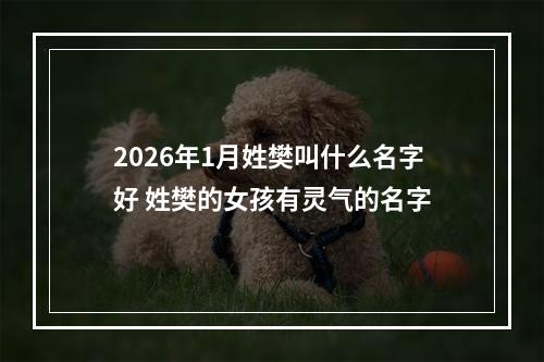 2026年1月姓樊叫什么名字好 姓樊的女孩有灵气的名字