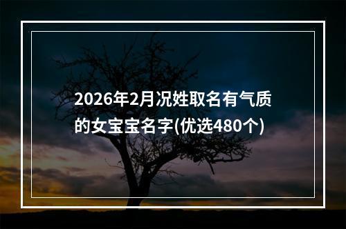 2026年2月况姓取名有气质的女宝宝名字(优选480个)
