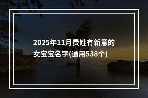 2025年11月费姓有新意的女宝宝名字(通用538个)